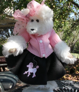 Pink Sweater Poodle Skirt Bear